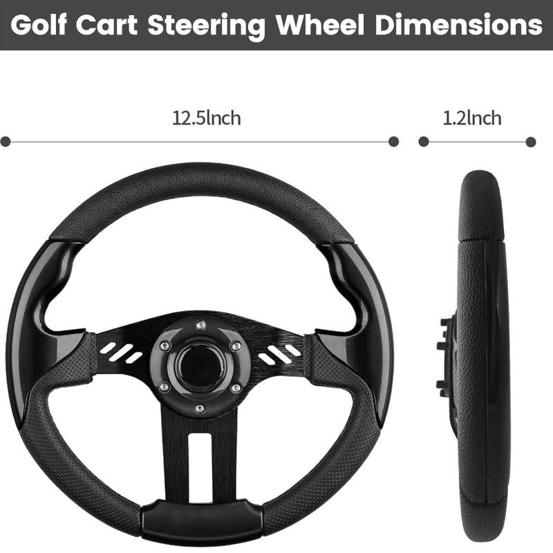 MOSNAI Golf Cart EZGO Steering Wheel, Fit EZGO TXT RXV, Club Car DS Precedent Tempo, Yamaha G2-G29 Most Golf Cart, Universal Golf Cart Steering Wheel, Ergonomic Design, PVC Material - Image 5